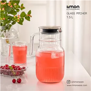 پارچ آب درب استیل شیار دار لیمون کد 2375