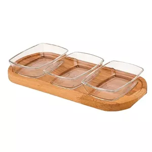 اردو خوری لیمون مدل پایه چوبی کد 2162 مجموعه 3 عددی 