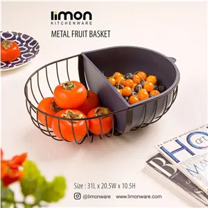 سبد میوه بیضی فلزی لیمون کد 2348 