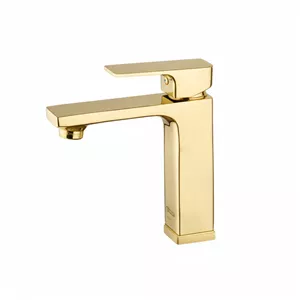 شیر روشویی درخشان مدل سوپرفلت طلایی