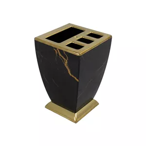 سرویس 5 پارچه هارمونی مدل آوا طرح سنگ مشکی طلایی