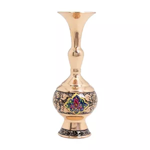 گلدان ترکیبی الماس تراش و مس و پرداز سرمه ای سایز 20 - اصفهان