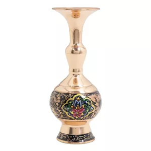 گلدان ترکیبی الماس تراش و مس و پرداز سرمه ای سایز 16 - اصفهان
