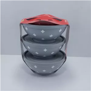 کاسه دربدار سه تایی خالدار طوسی ۳۵۰ میلی لیتر ستاره دار