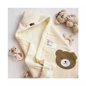 پتو کلاهدار موسلین نوزادبی بی لایک Baby Like طرح خرس