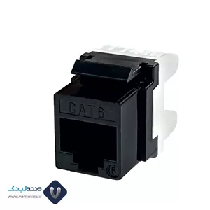 کیستون شبکه Cat6 UTP مشکی ۱۸۰ درجه ونتولینک