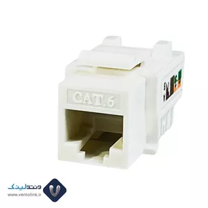 کیستون شبکه Cat6 UTP سفید ۹۰ درجه ونتولینک