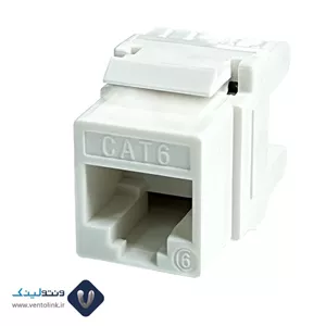 کیستون شبکه Cat6 UTP سفید ۱۸۰ درجه ونتولینک