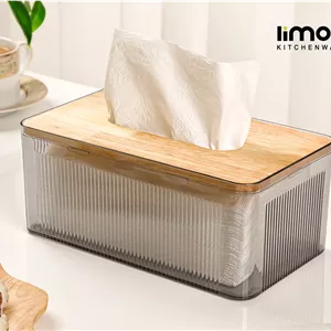 جعبه دستمال مستطیل رویه چوبی لیمون کد 2372