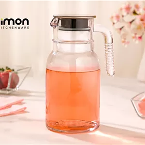پارچ شیشه‌ای لیمون درب استیل | ۱ و ۱.۵ لیتری
