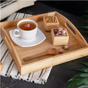 سینی چوبی دسته‌دار PGT مدل مربع