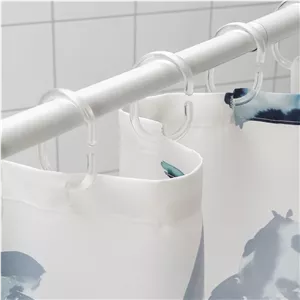 پرده حمام ایکیا مدل VATTENSJON سفید/ آبی/ طرح ماهی ۲۰۰*۱۸۰ سانتی‌متر