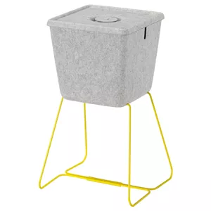 سبد نظم دهنده ایکیا مدل BRANNBOLL پایه‌دار/ خاکستری/ زرد ۳۰*۳۳*۳۰ سانتی‌متر