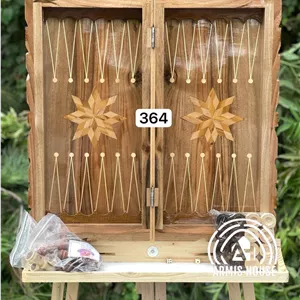 تخته نرد و شطرنج تمام گردو دور منبت 364