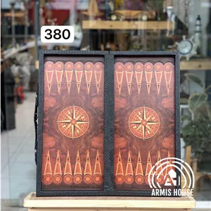 تخته نرد چرمی طرح قطب نما MDF کد ۳۸۰