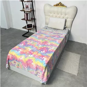 پتو حوله ای ۱نفره شبنما برند Bonito کد3(یونیکورن آب رنگی)