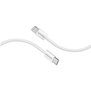 کابل USB-C به لایتنینگ شارژ سریع پرومیت مدل ECOLINE-CI120 به طول 1.2 متر و پشتیبانی از توان 27 وات- سفید