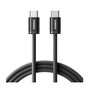 کابل شارژ سریع USB-C به USB-C بیسوس مدل Dynamic 4 Series طول 1m- مشکی نوک مدادی
