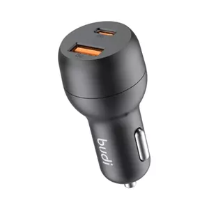 شارژر فندکی 38 وات بودی مدل Budi CC108TB با خروجی USB و USB-C - مشکی