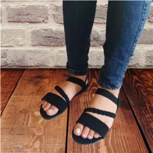 تخفیف تک سایز صندل زنانه بافت ساده و شیک سایزبندی 37 تا 40‌ PAMSHOP