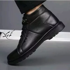 نیم بوت مردانه چرمی مدل معین pamshop چرم خارجی با کیفیت، شیک و بادوام