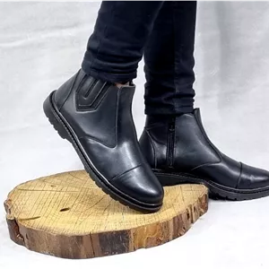 نیم‌بوت مردانه زیپی چرمی مدل سبلان pamshop | شیک، دوردوخت و بادوام