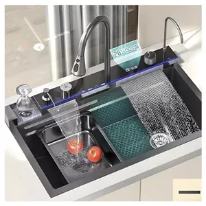 سینک ظرفشویی مدل پیانویی 5 کلید مدل CT8016 استیل 301 و کلید برنجی  برند سیتی مارکت اصل