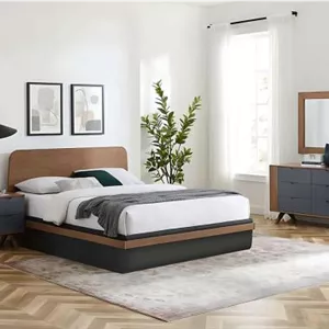 سرویس خواب دو نفره چوبی ساده پرهام