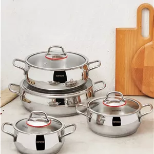 سرویس قابلمه خمره ای استیل ۸ پارچه کاراجا ترکیه مدل Emirgan