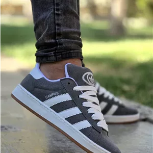 حراج باورنکرنی کفش کتونی اسپرت ونس مردانه پسرانه مدل campus به روز و خوش پا رنگ طوسی تیره باارسال رایگان