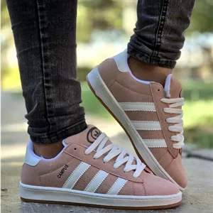 حراج باورنکرنی کفش کتونی اسپرت ونس مردانه پسرانه مدل campus خاص و زیبا رنگ گلبهی باارسال رایگان