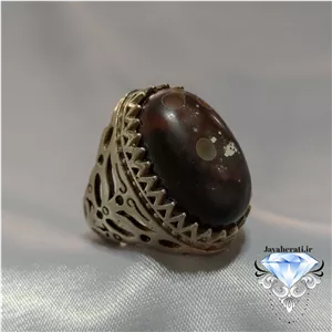 انگشترمردانه عقیق ملکی لامه دار S107