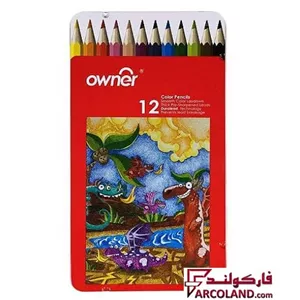 مداد رنگی 12 رنگ اونر مدل 141712جعبه فلزیOwner colour pencil