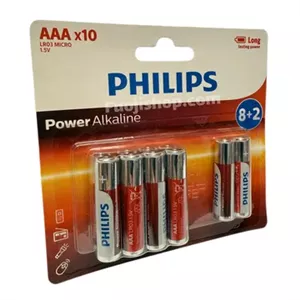 باتری نیم قلم 10 تایی فیلیپس POWER ALKALINE