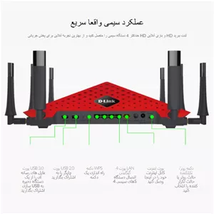 روتر گیمینگ بی‌ سیم سه بانده AC5300 دی-لینک مدل DIR-895L