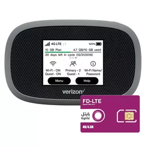 مودم 4.5G قابل حمل ورایزون مدل Verizon MiFi 8800L CAT.18 به همراه سیم کارت رایتل 6 گیگ دو ماهه