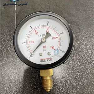 گیج فشار Beta استاندارد EN 837 با اتصال رزوه‌ای برنجی