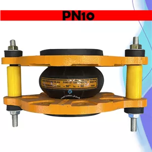 لرزه‌گیر آب گرم لاستیکی مهاردار قرمز PN10 – فلکسور پارس