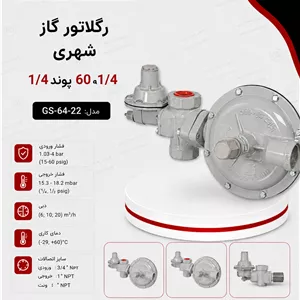 رگلاتور گاز شهری گازسوزان 2 به 1/4 پوند (رگلاتور مرحله دوم)