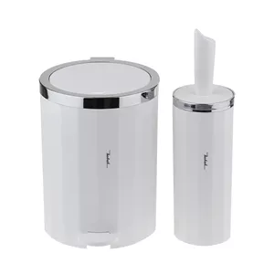 سطل و برس حباب مدل آرامیس سفید کروم