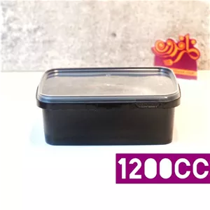 ظرف یکبار مصرف در دار ماکروویوی غذا بیرون بر تک پرسی مشکی ۱۲۰۰