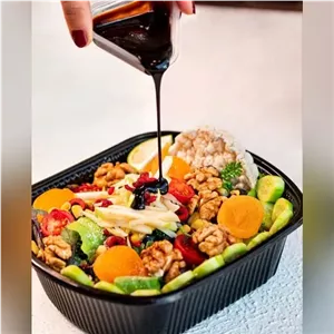 ظرف یکبار مصرف درب دار مشکی