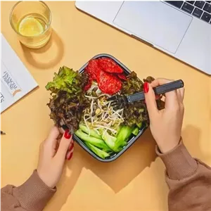 ظرف ماکروفری یکبار مصرف هات دلیوری مشکی ۷۵۰ طب پلاستیک