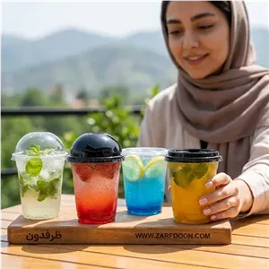 لیوان آیس پک ۴۰۰ سی‌سی ضخیم PET شفاف | ظرفدون