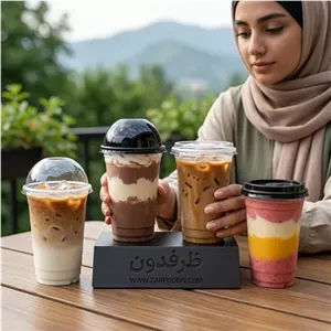 لیوان آیس پک یکبار مصرف 550 سی‌سی ضخیم بار سرد