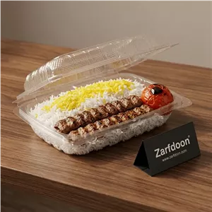 ظرف یکبار مصرف غذا بیرون بر پلی باکس ۱۰۰۰ طب پلاستیک