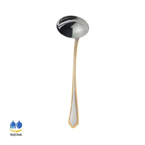 ملاقه سوپ ناب استیل - مدل ونیز - دور طلا