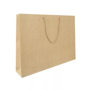 ساک دستی کاغذی کرافت ضخیم 56×43 با بند دور پیچ