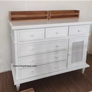 دراور چوبی حصیری ایکیا با كمد جانبى