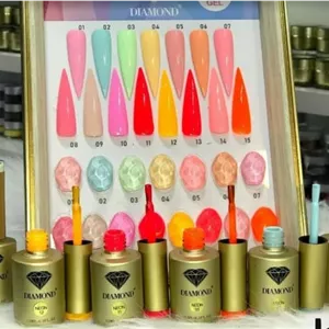لاک ژل نئونی  15 رنگ دیاموند Diamond (لاک ژل شبرنگ) ژلیش